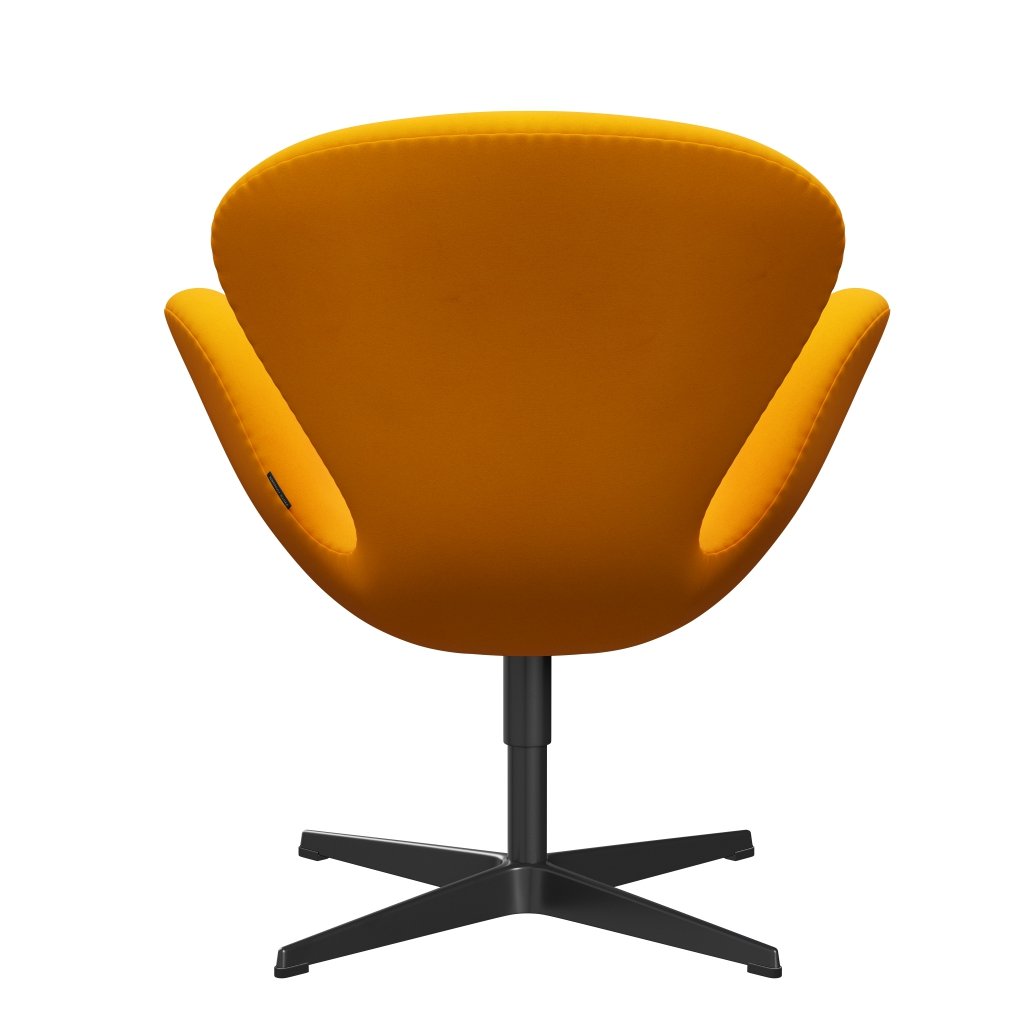 Fritz Hansen Swan Lounge Chair, Black Lacquered/Divina Orange (426)