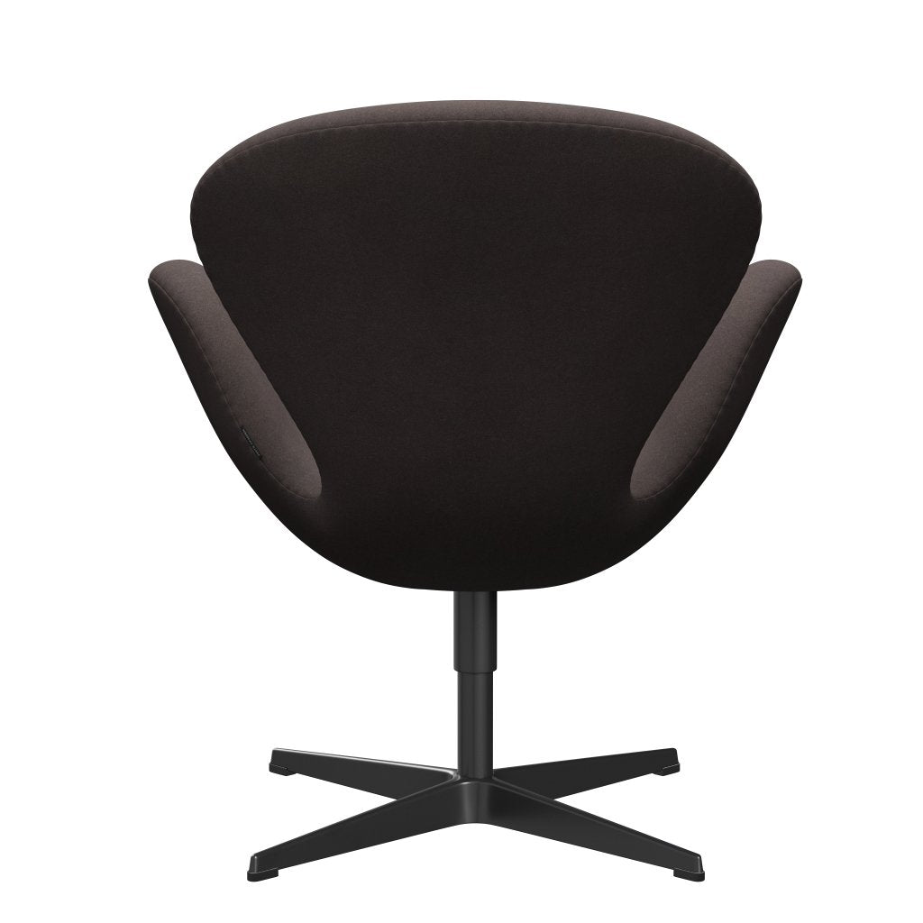 Fritz Hansen Swan Lounge Chair, Black Lacquered/Divina pastel Brown