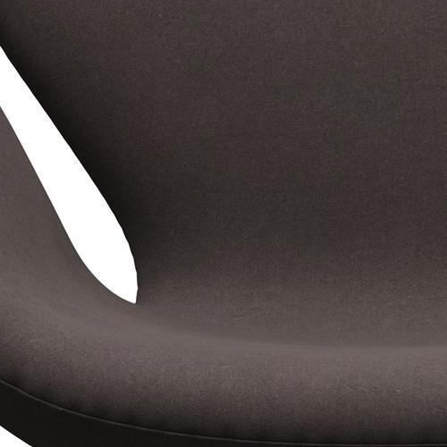 Fritz Hansen Swan Lounge Chair, Black Lacquered/Divina pastel Brown