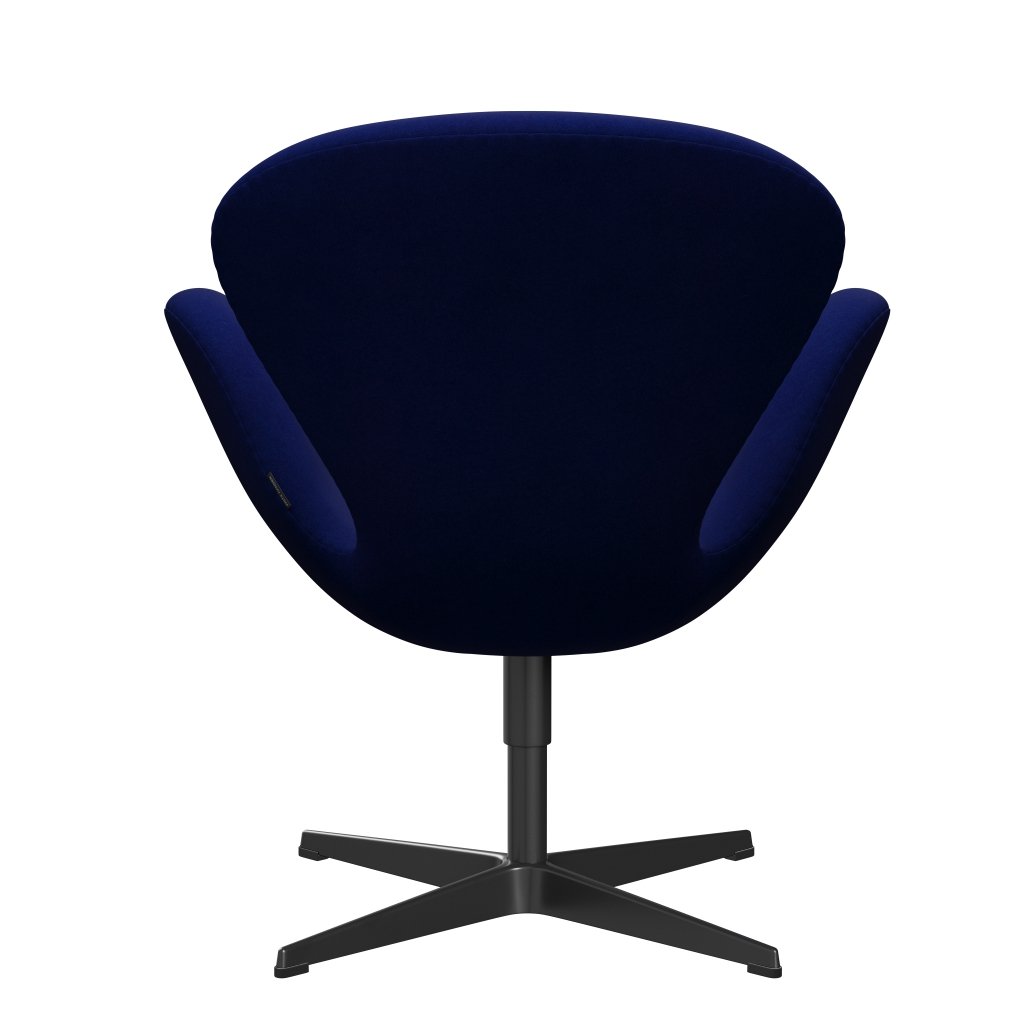 Fritz Hansen Swan Lounge Chair, Black Lacquered/Divina Royal Blue