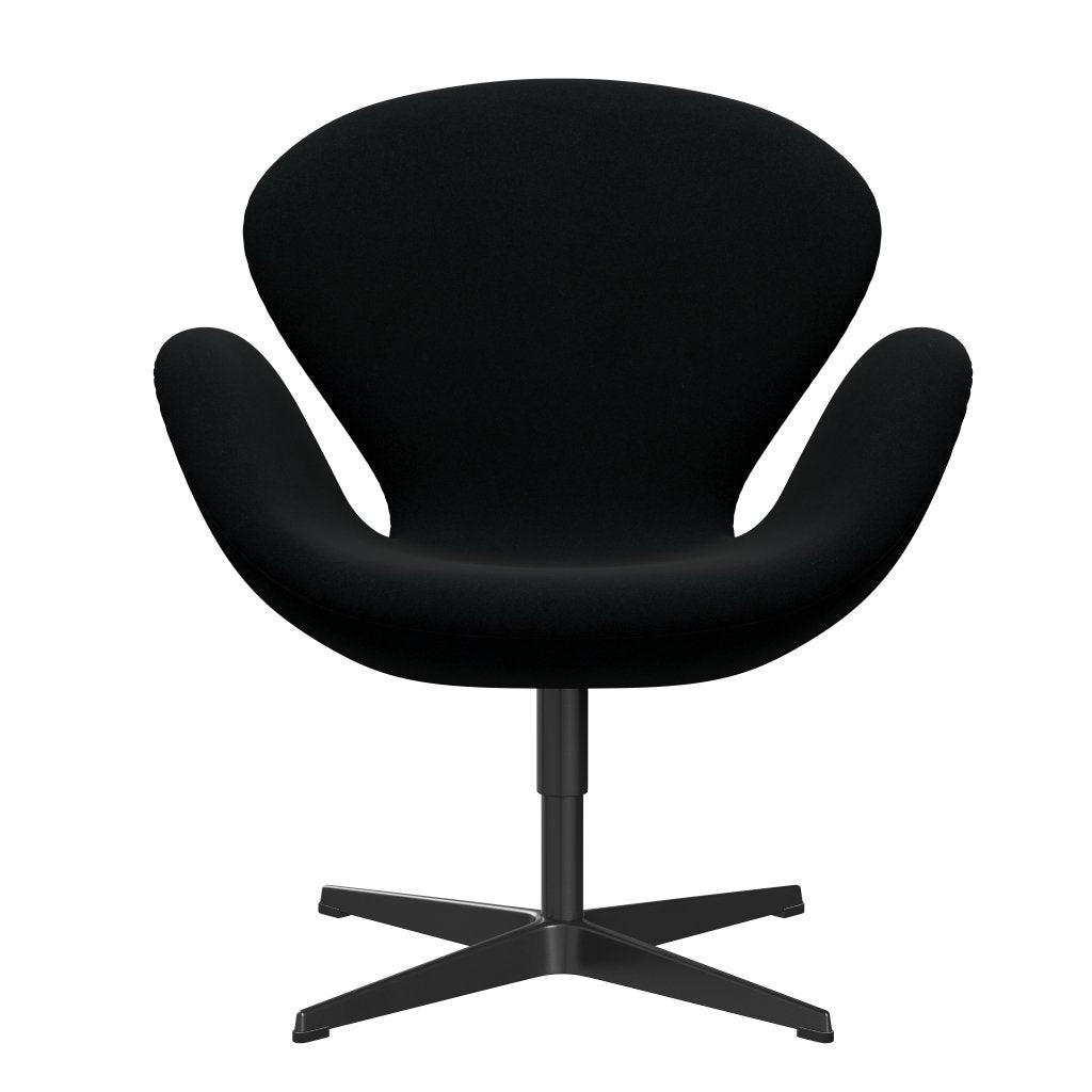 Fritz Hansen Swan Lounge Chair, Black Lacquered/Divina Black