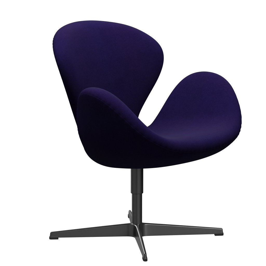 Fritz Hansen Swan Lounge Chair, Black Lacquered/Divina Violet Dark (692)