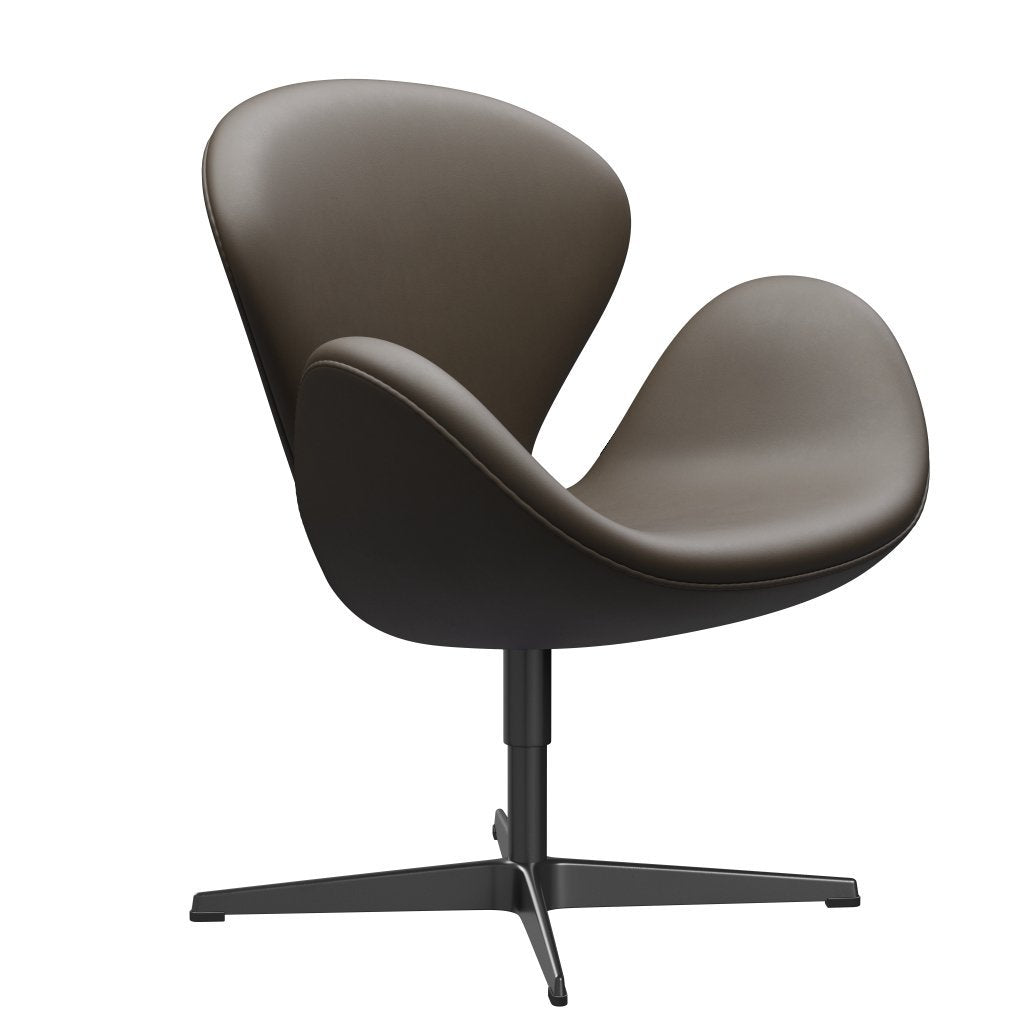 Fritz Hansen Swan Lounge Chair, Black Lacquered/Esencial Stone