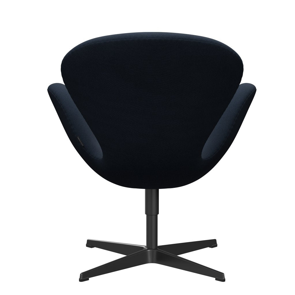 Fritz Hansen Swan Lounge Chair, Black Lacquered/Fame Blue Antracite