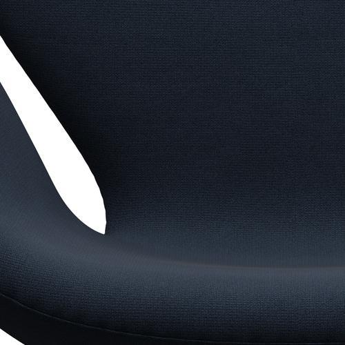 Fritz Hansen Swan Lounge Chair, Black Lacquered/Fame Blue Antracite