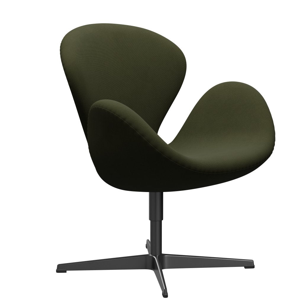 Fritz Hansen Swan Lounge Chair, černá lakovaná/sláva tmavě hnědá zelená