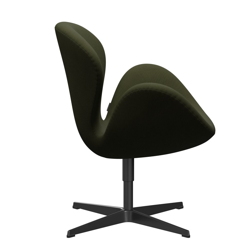 Fritz Hansen Swan Lounge Chair, černá lakovaná/sláva tmavě hnědá zelená