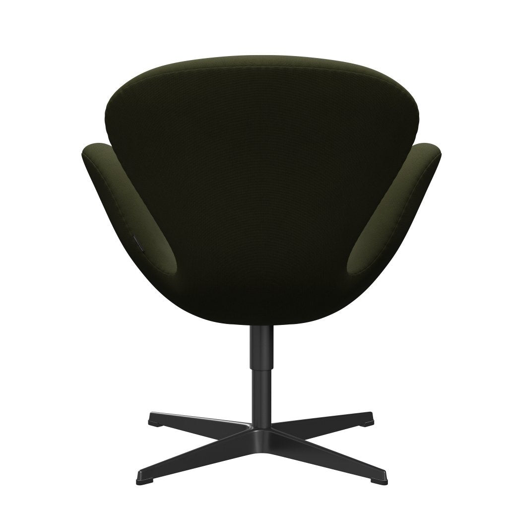 Fritz Hansen Swan Lounge Chair, černá lakovaná/sláva tmavě hnědá zelená