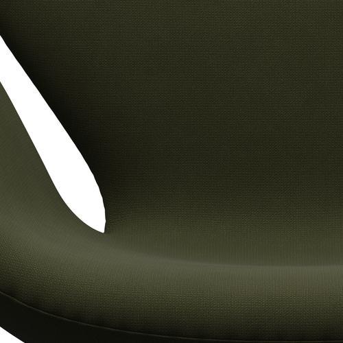 Fritz Hansen Swan Lounge Chair, Black Lacquered/Fame Dark Brown Green