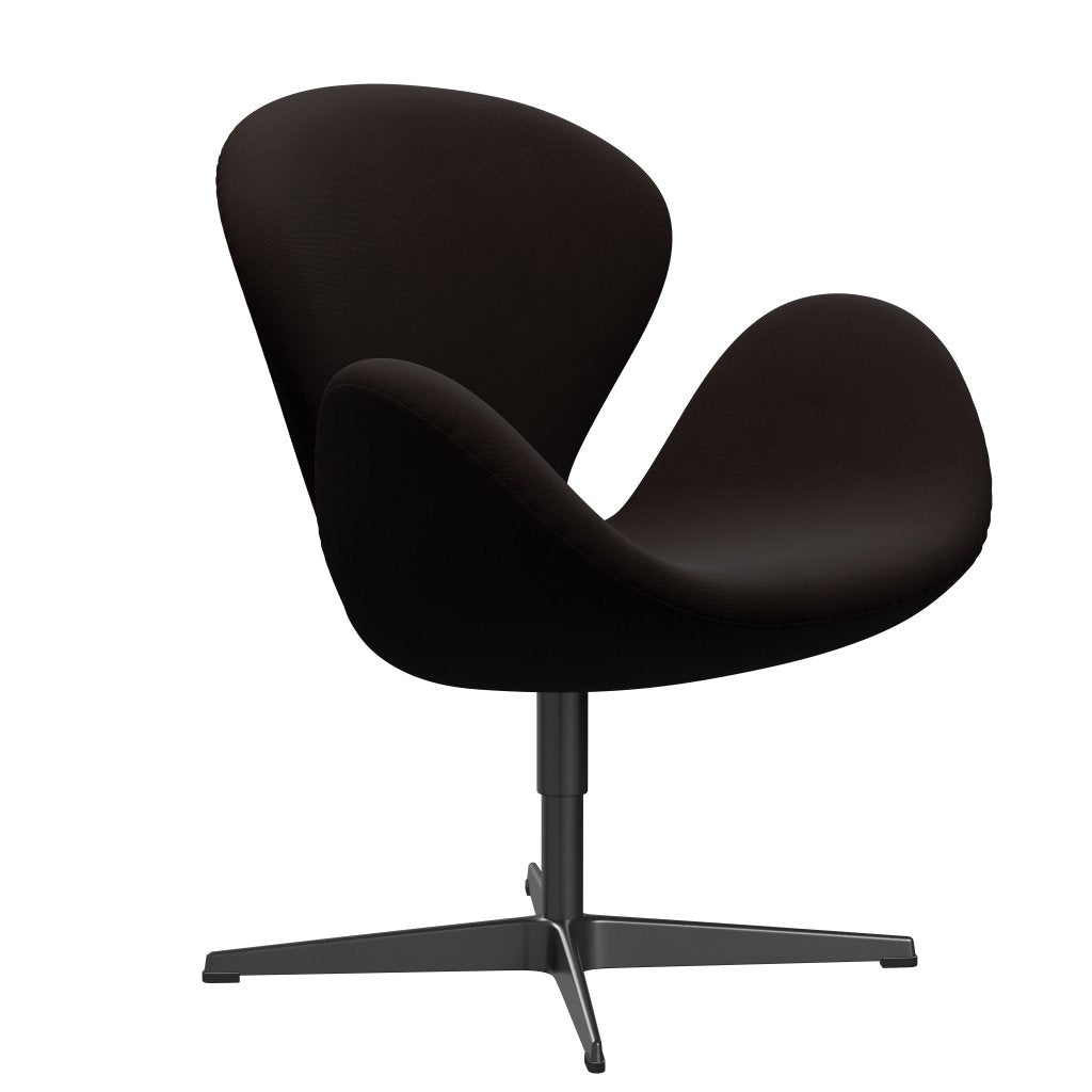 Fritz Hansen Swan Lounge Chair, Black Lacquered/Fame Dark Brown