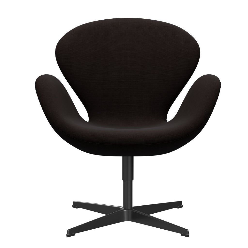 Fritz Hansen Swan Lounge Chair, černá lakovaná/sláva tmavě hnědá