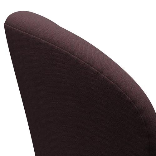 Fritz Hansen Swan Lounge Chair, Black Lacquered/Fiord Burgundy