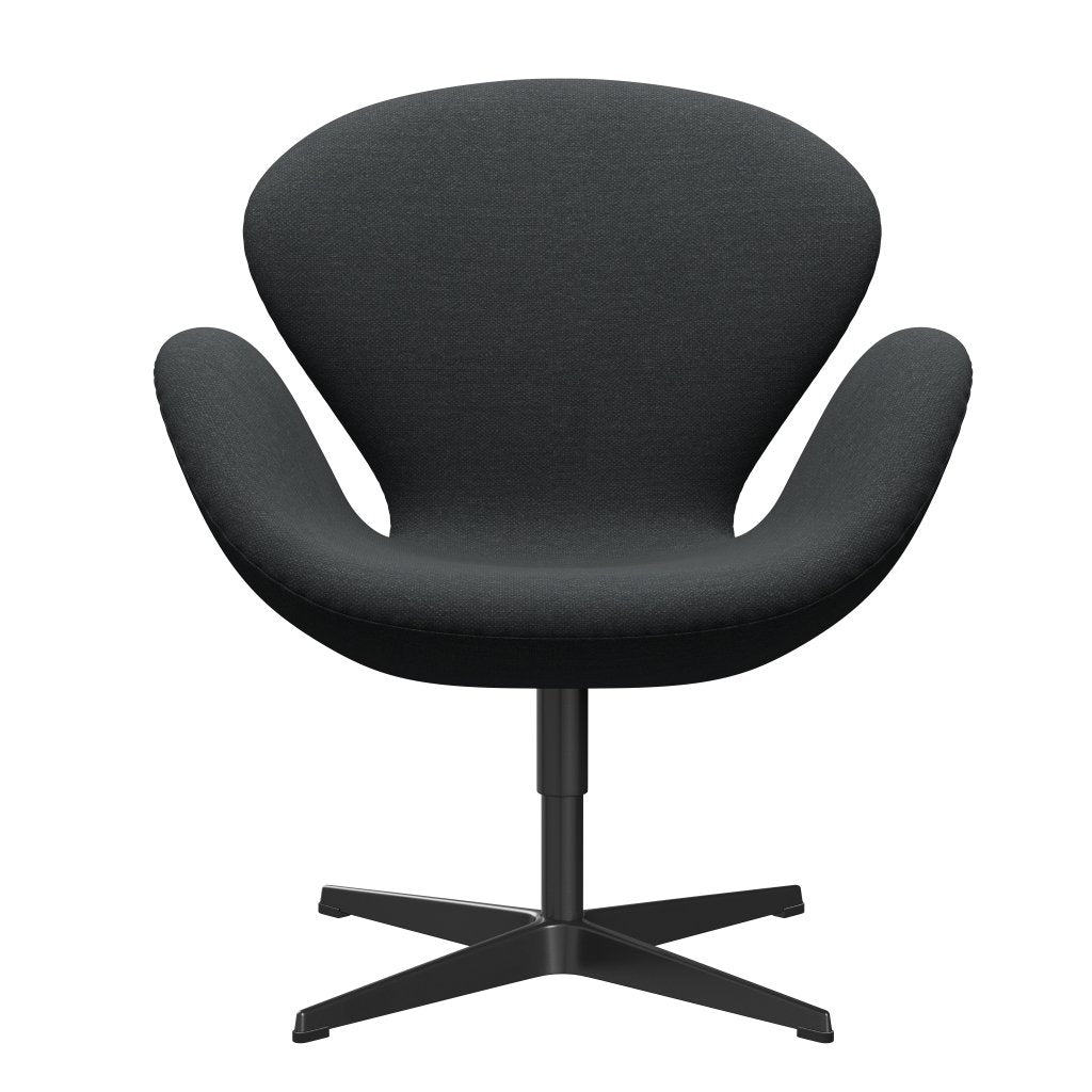 Fritz Hansen Swan Lounge Chair, Black Lacquered/Fiord Dark Grey Multicoloured