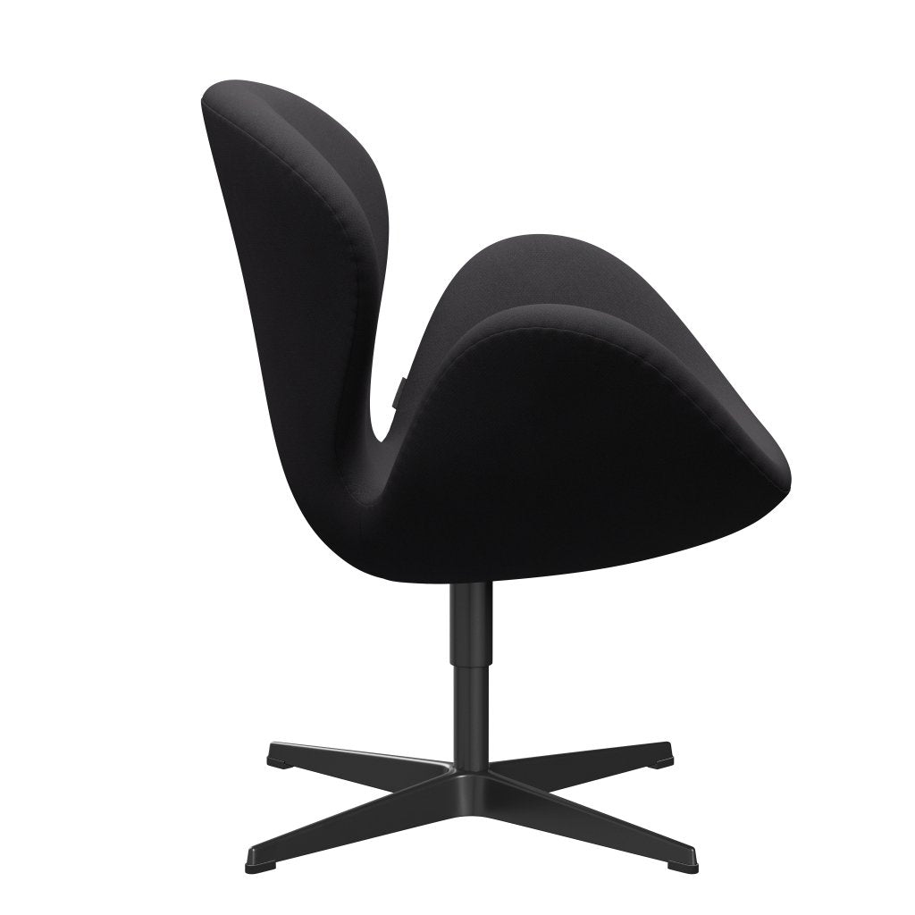 Fritz Hansen Swan Lounge Chair, Black Lacquered/Fiord Black