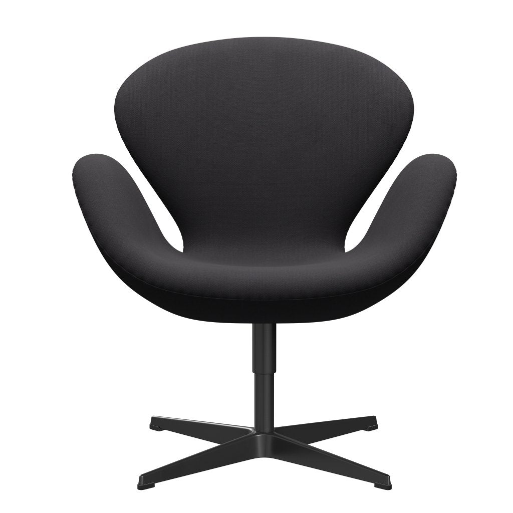 Fritz Hansen Swan Lounge Chair, Black Lacquered/Fiord Black