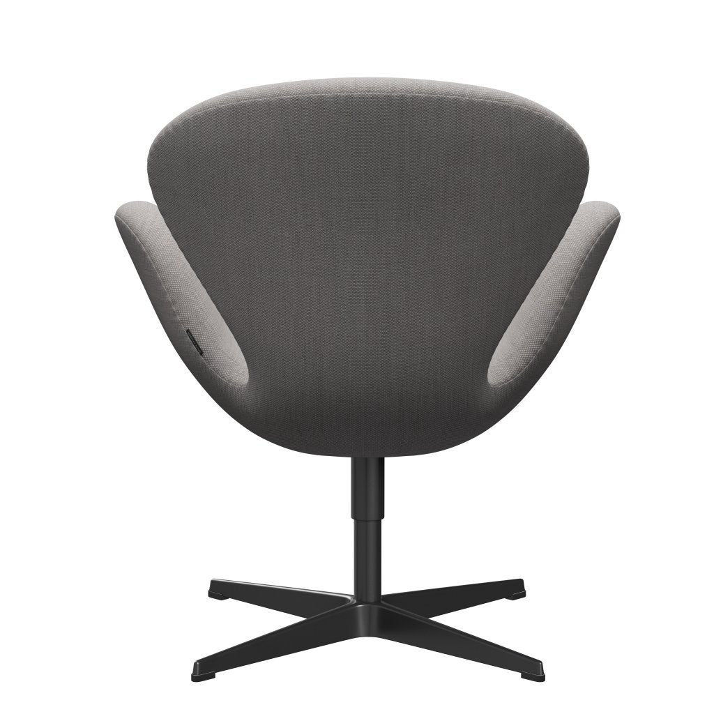 Fritz Hansen Swan Lounge Chair, Black Lacquered/Fiord Stone/Stone