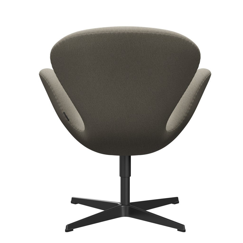 Fritz Hansen Swan Lounge Chair, Black Lacquered/Fiord Taupe Light