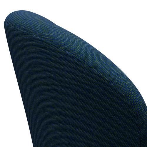 Fritz Hansen Swan Lounge Chair, Black Lacquered/Hallingdal Blue/Green