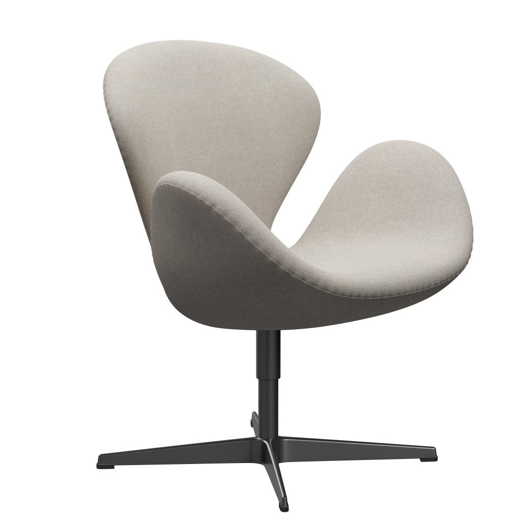 Lounge židle Fritz Hansen Swan, černá lakovaná/Hallingdal Light Grey (103)