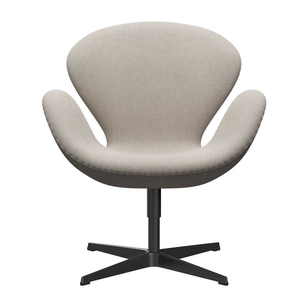 Lounge židle Fritz Hansen Swan, černá lakovaná/Hallingdal Light Grey (103)