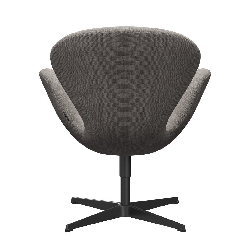 Lounge židle Fritz Hansen Swan, černá lakovaná/Hallingdal Light Grey (113)