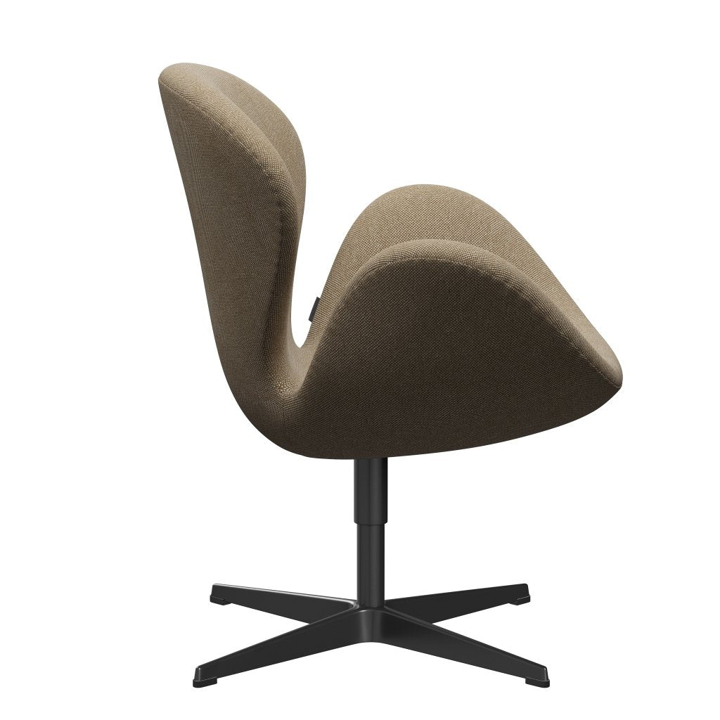 Fritz Hansen Swan Lounge Chair, černý lakovaný/hallingdal písek tmavý