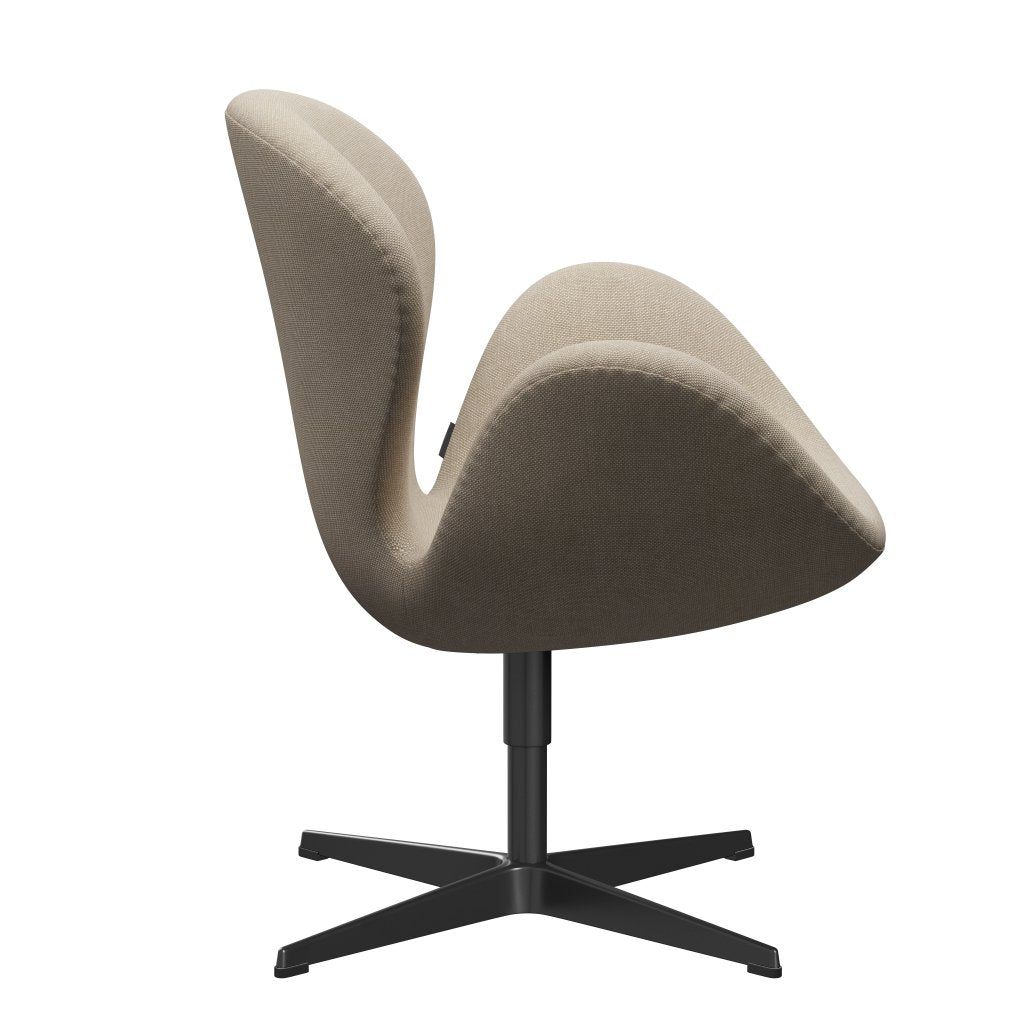 Fritz Hansen Swan Lounge Chair, černý lakovaný/Hallingdal písek