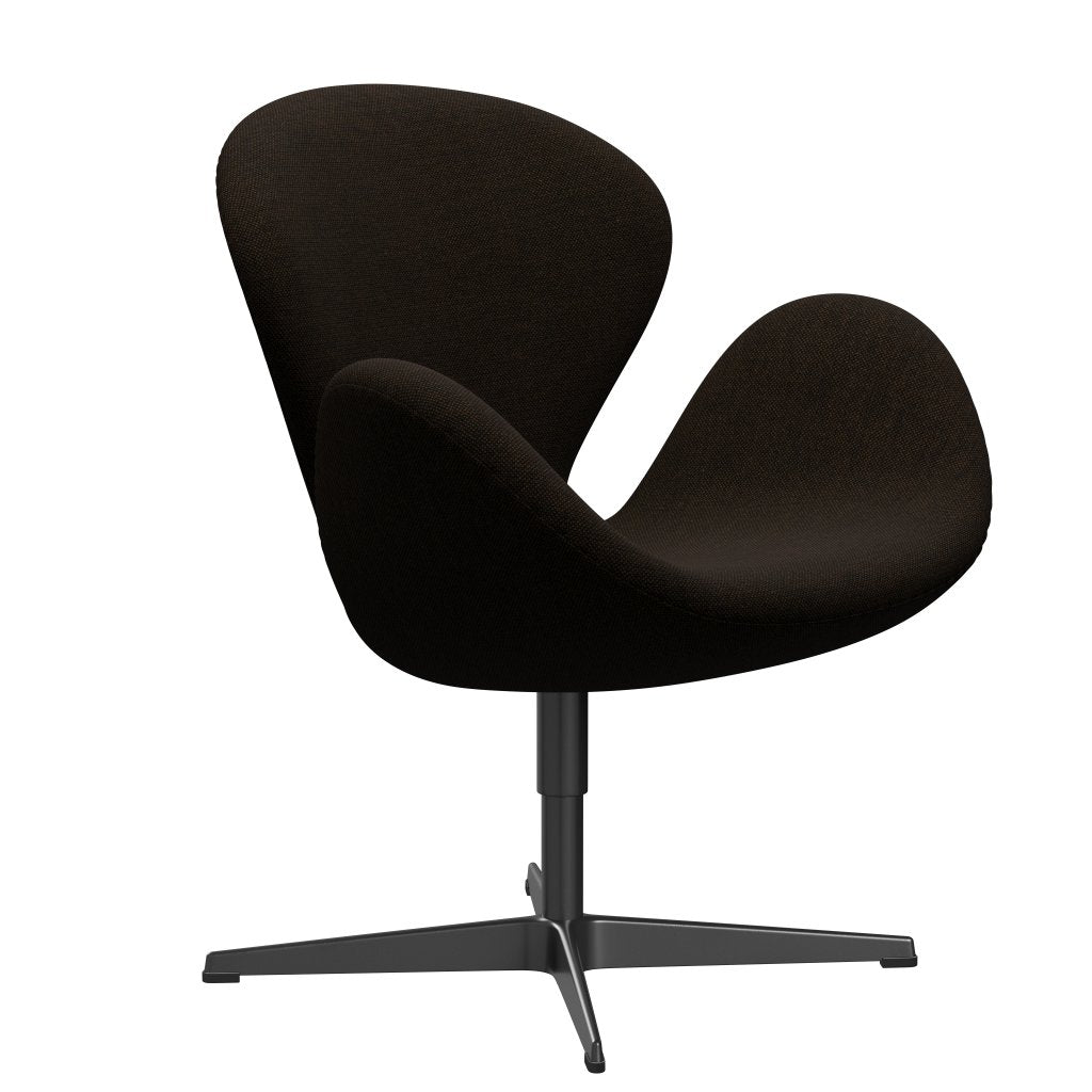 Fritz Hansen Swan Lounge Chair, Black Lacquered/Hallingdal Black/Brown