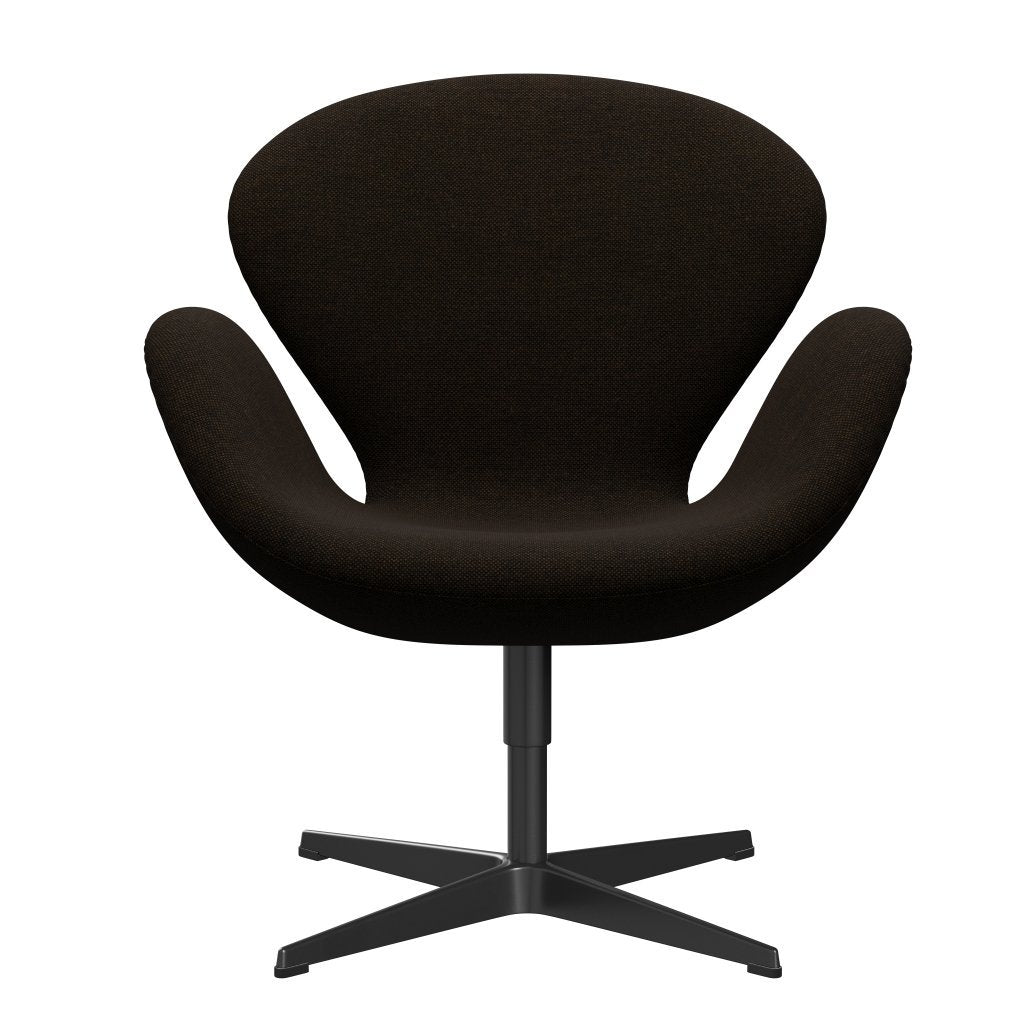 Fritz Hansen Swan Lounge Chair, Black Lacquered/Hallingdal Black/Brown