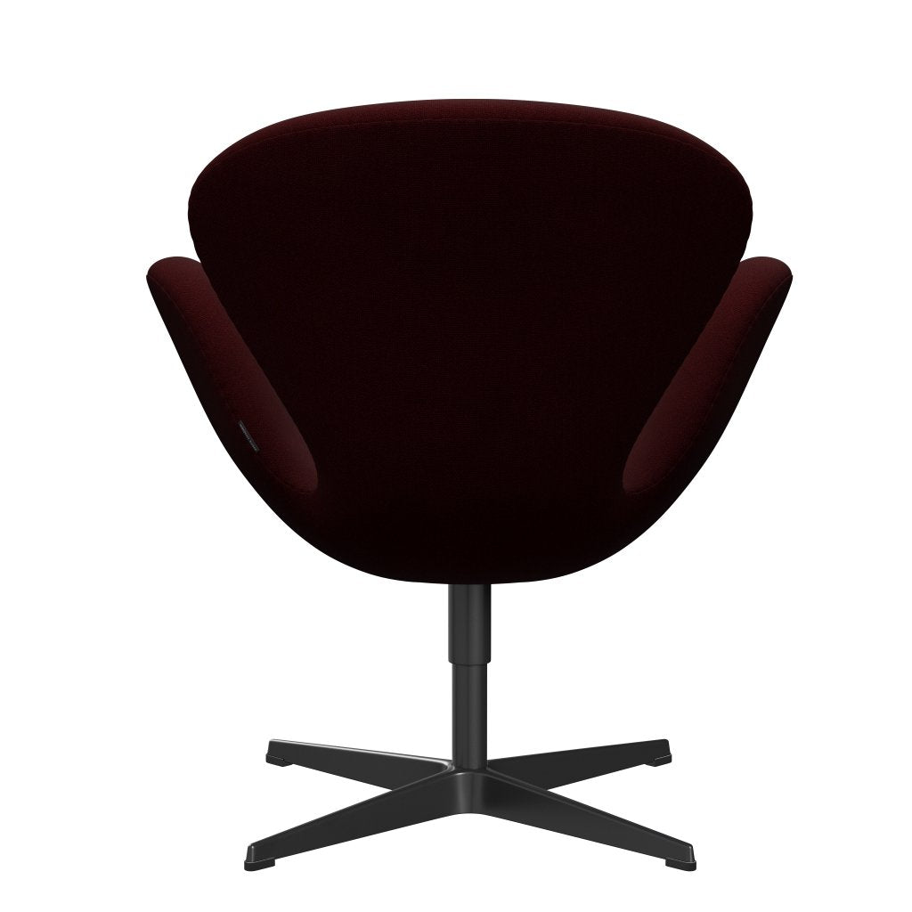 Fritz Hansen Swan Lounge Chair, Black Lacquered/Hallingdal Wine Red