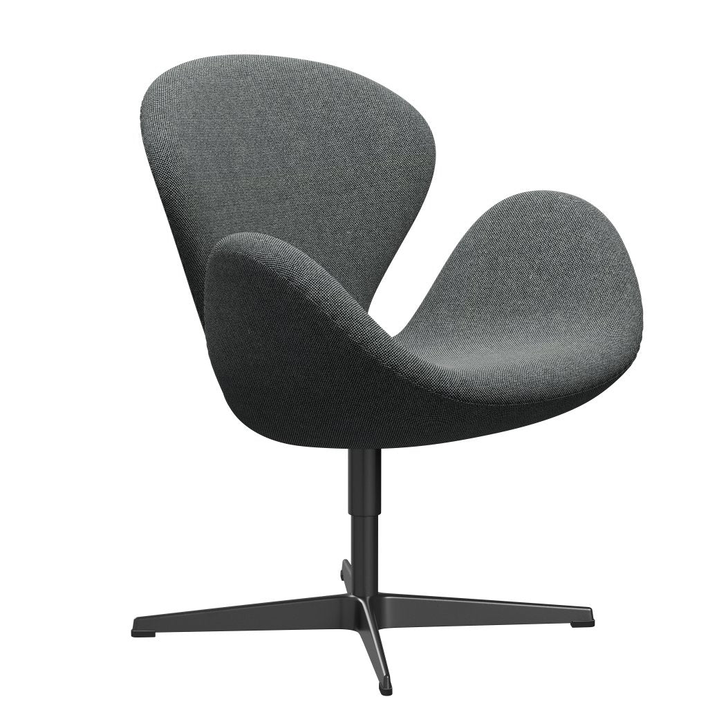 Fritz Hansen Swan Lounge Chair, Black Lacquered/Hallingdal White Black