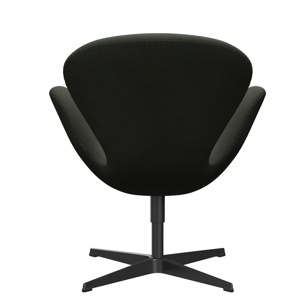 Fritz Hansen Swan Lounge Chair, Black Lacquered/Rime Dark Grey/Khaki/Blue