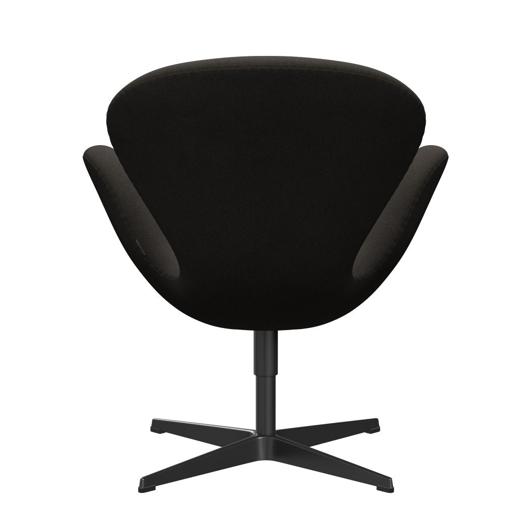 Fritz Hansen Swan Lounge Chair, Black Lacquered/Steelcut Brown