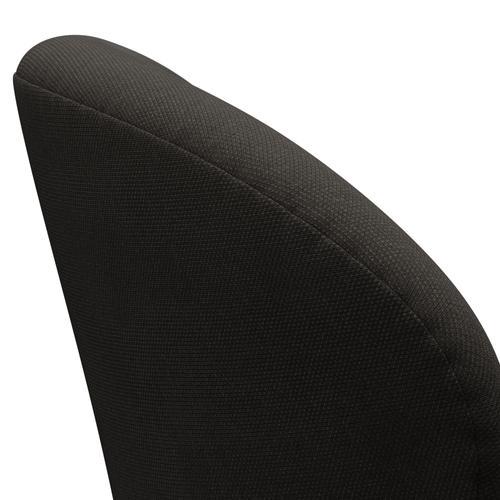 Fritz Hansen Swan Lounge Chair, Black Lacquered/Steelcut Brown