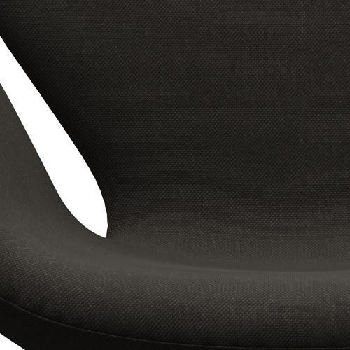 Fritz Hansen Swan Lounge Chair, Black Lacquered/Steelcut Brown