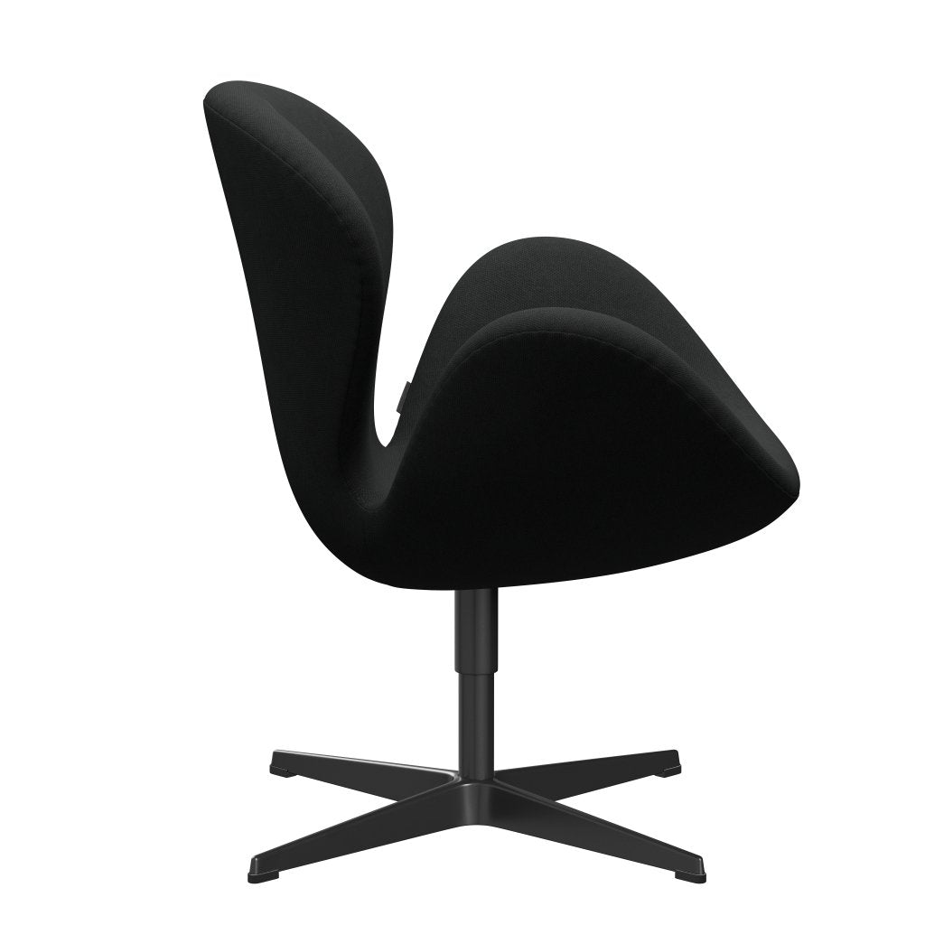 Fritz Hansen Swan Lounge Chair, Black Lacquered/Steelcut Dark Brown (380)