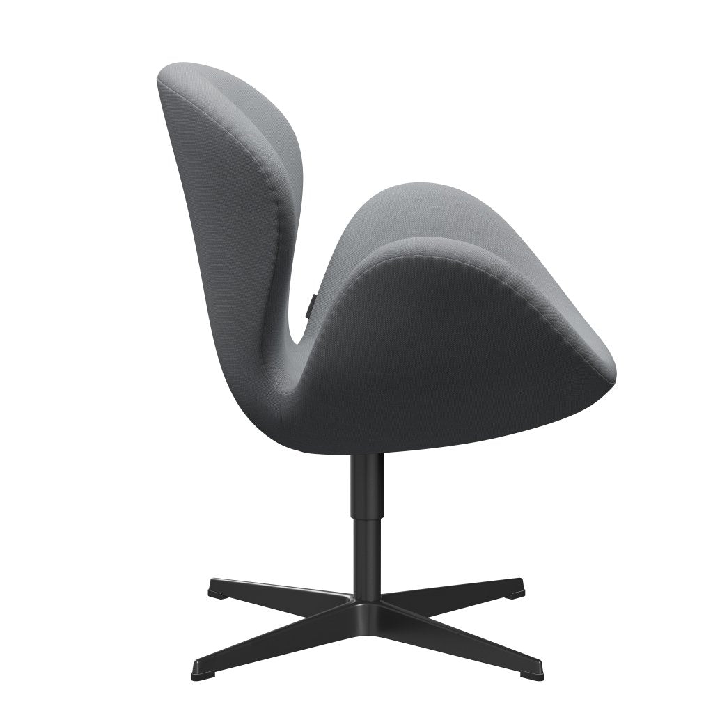 Fritz Hansen Swan Lounge Chair, černá lakovaná/Steelcut Light Grey