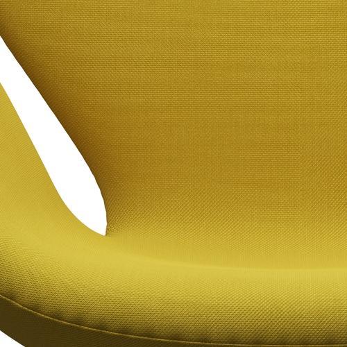 Fritz Hansen Swan Lounge Chair, Black Lacquered/Steelcut Light Green/Yellow