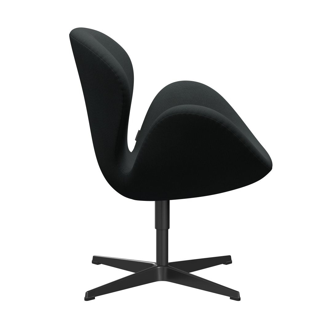 Fritz Hansen Swan Lounge Chair, Black Lacquered/Steelcut Charcoal