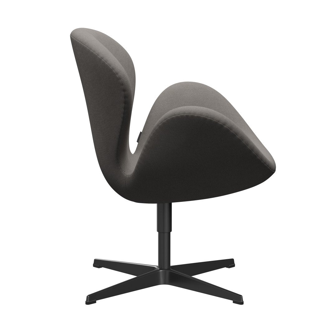 Fritz Hansen Swan Lounge Chair, černá lakovaná/Steelcut střední šedá