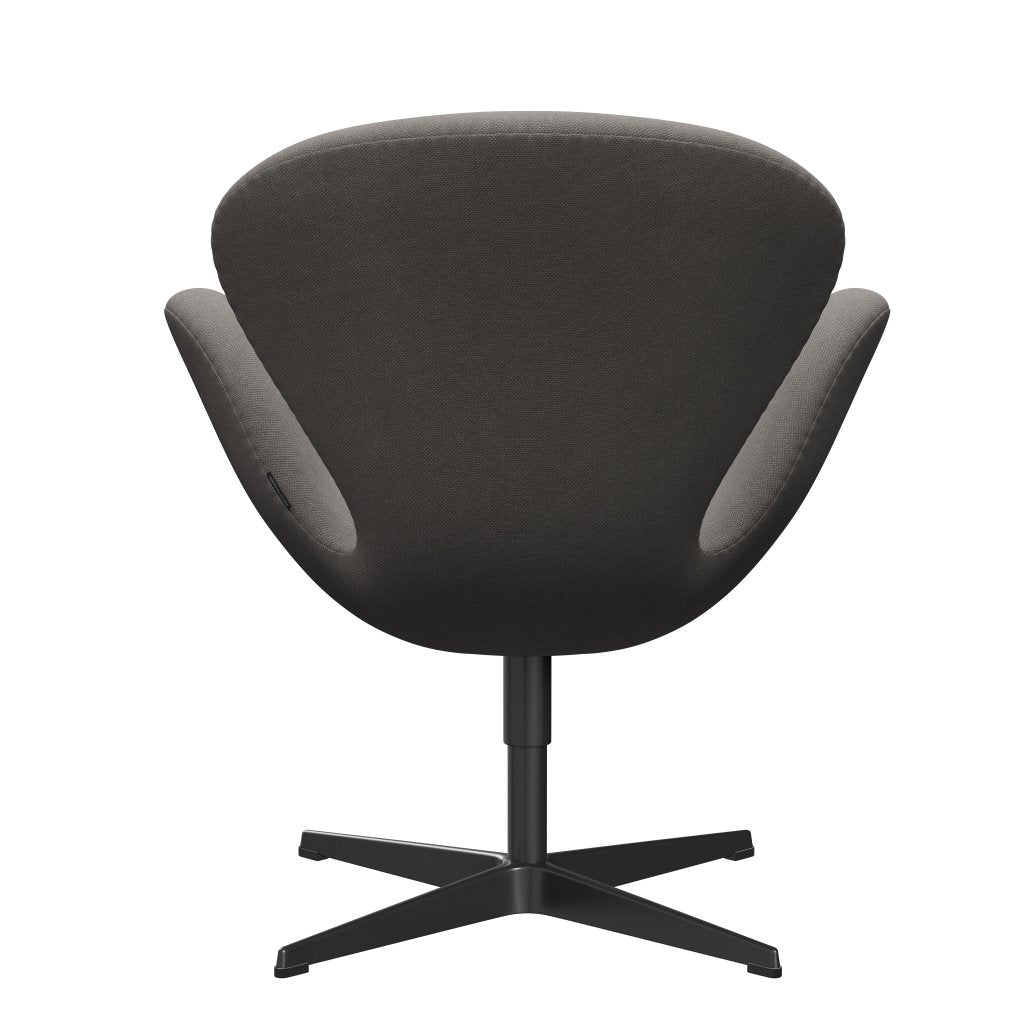 Fritz Hansen Swan Lounge Chair, Black Lacquered/Steelcut Medium Grey