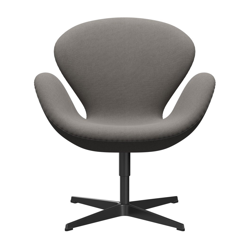 Fritz Hansen Swan Lounge Chair, Black Lacquered/Steelcut Medium Grey