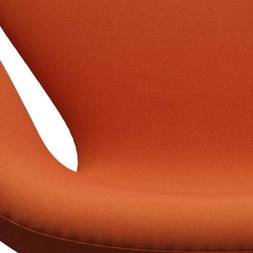 Fritz Hansen Swan Lounge Chair, Black Lacquered/Steelcut Orange Dark