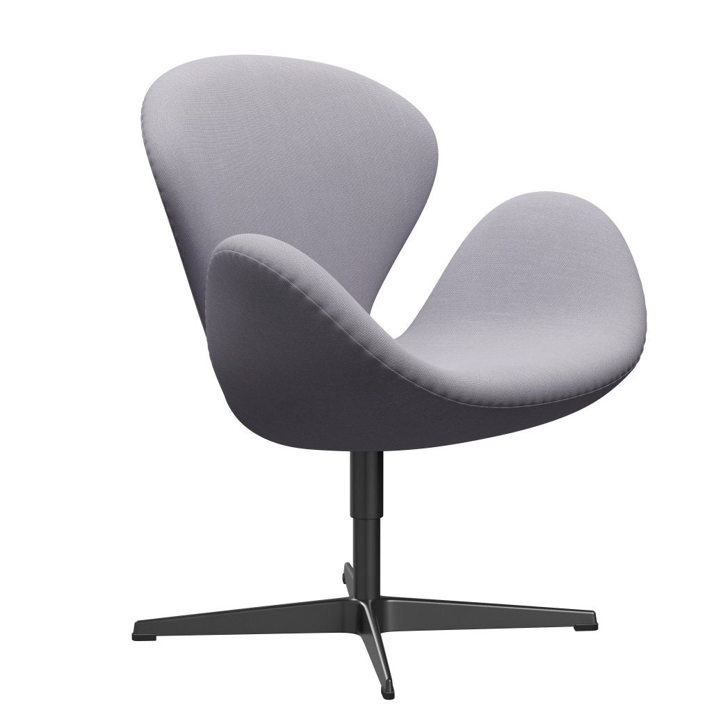 Fritz Hansen Swan Lounge Chair, černá lakovaná/Steelcut Sibry Grey Light