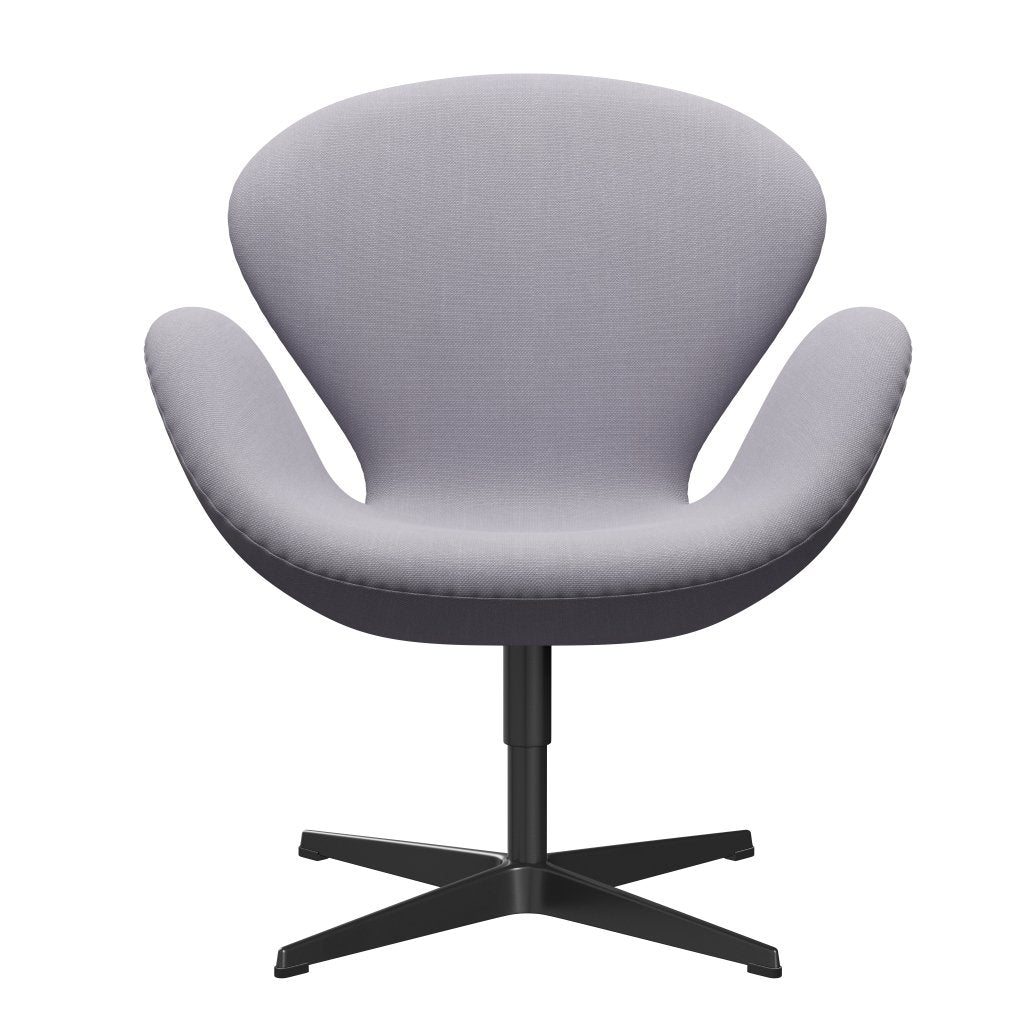 Fritz Hansen Swan Lounge Chair, černá lakovaná/Steelcut Sibry Grey Light