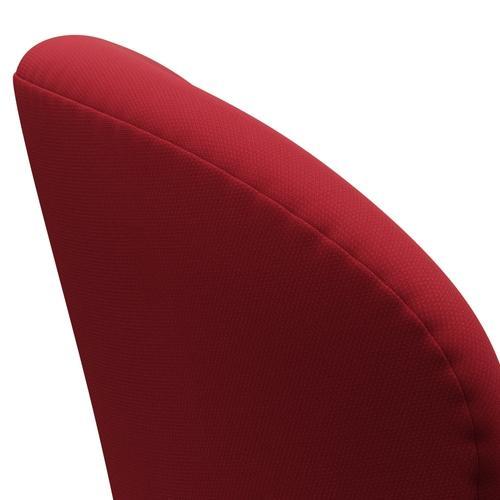 Fritz Hansen Swan Lounge Chair, Black Lacquered/Steelcut Standard/Light Dark Red