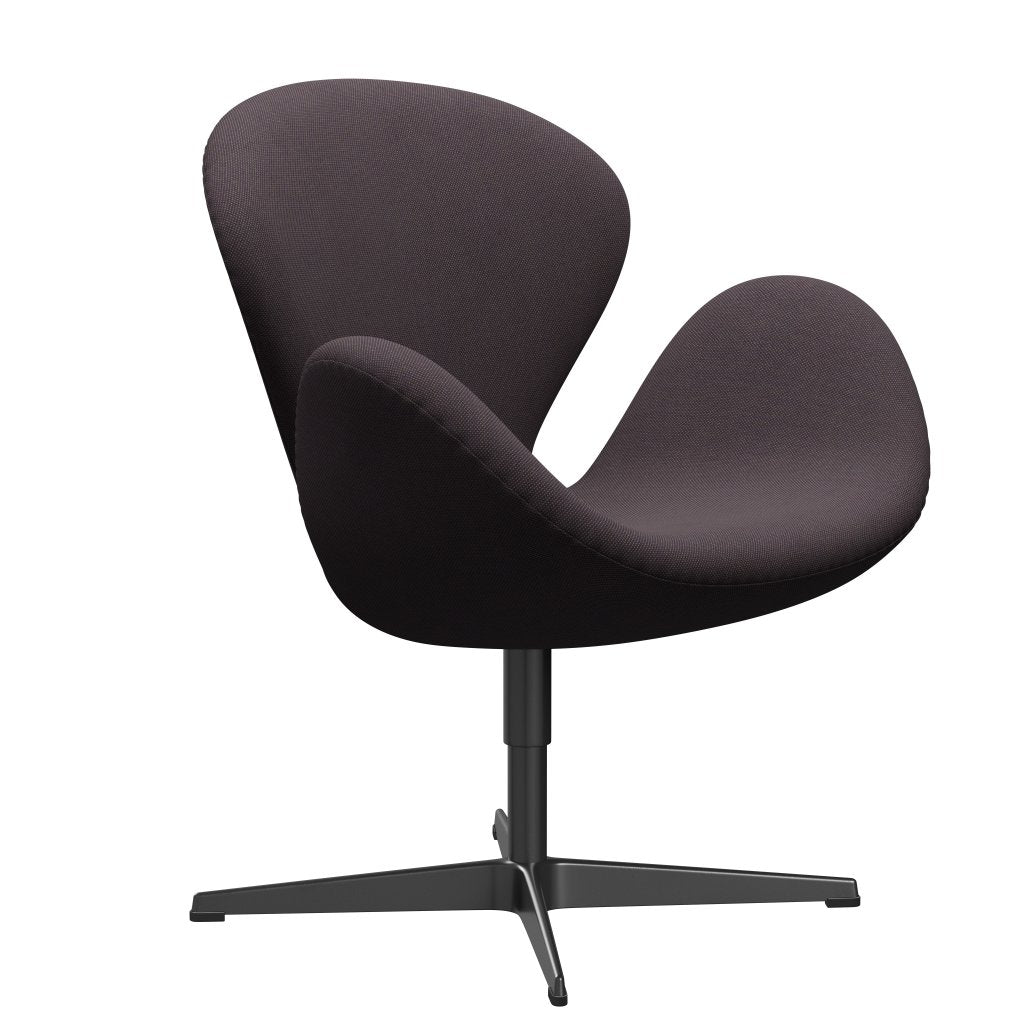 Fritz Hansen Swan Lounge Chair, Black Lacquered/Steelcut trio Brown