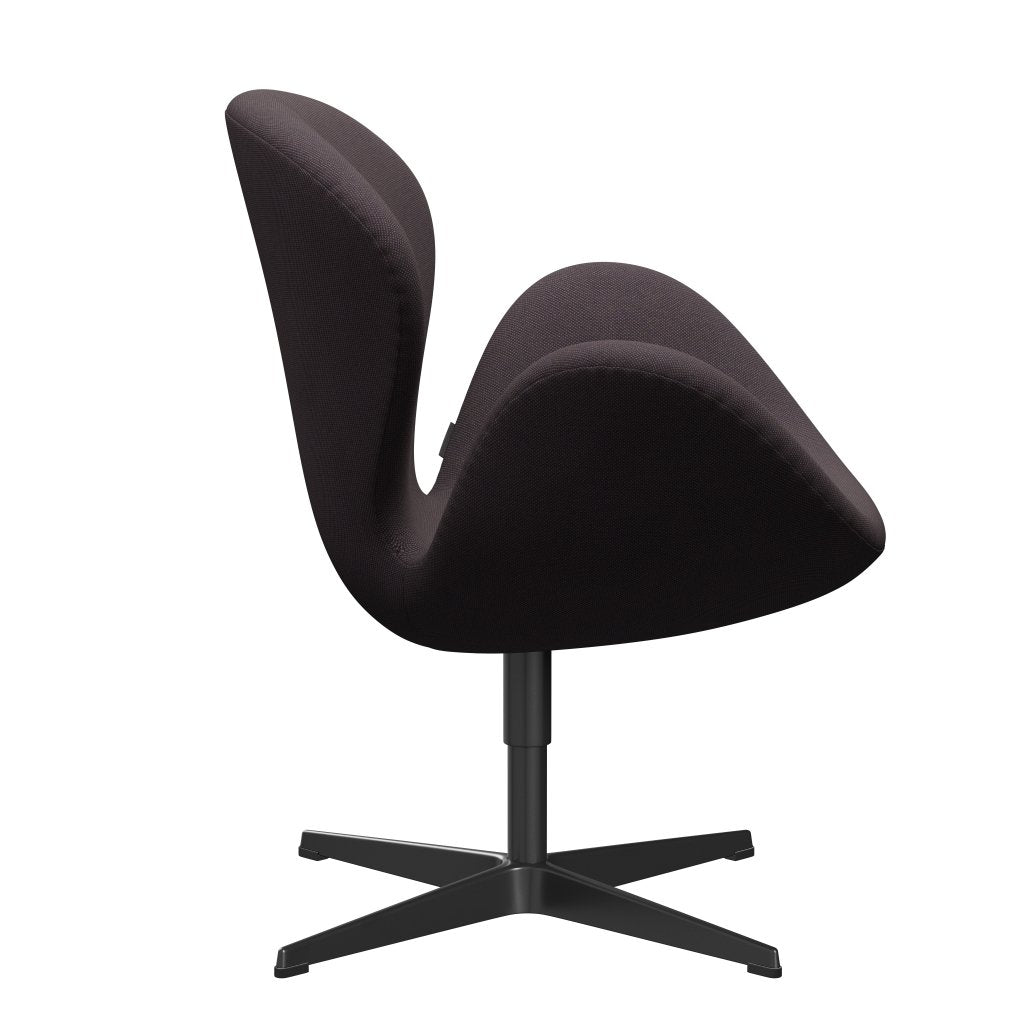 Fritz Hansen Swan Lounge Chair, Black Lacquered/Steelcut trio Brown