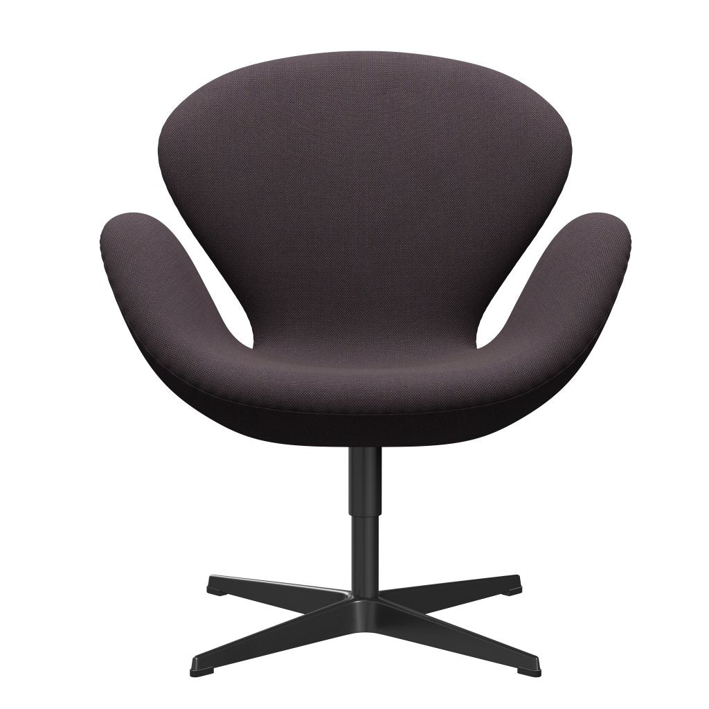 Fritz Hansen Swan Lounge Chair, Black Lacquered/Steelcut trio Brown