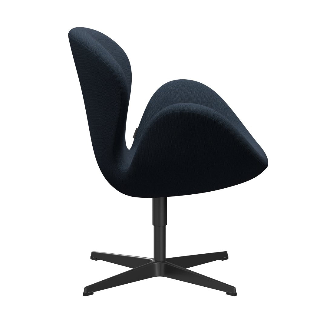 Fritz Hansen Swan Lounge Chair, Black Lacquered/Steelcut trio tmavě hnědá modrá